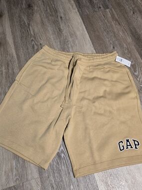 GAP Men's Khaki Drawstring Fleece Shorts Size Small